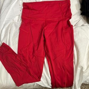 Lululemon red leggings with pockets